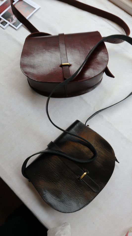 Hand Made  Leather Saddle Bag