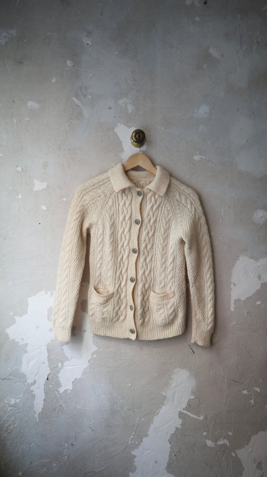 Cream Wool Cardigan/ S