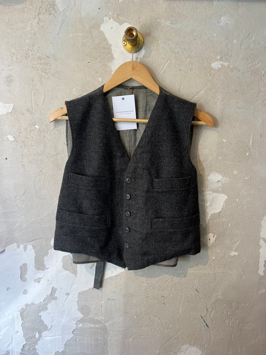 Vintage Grey wool Waistcoat/ M