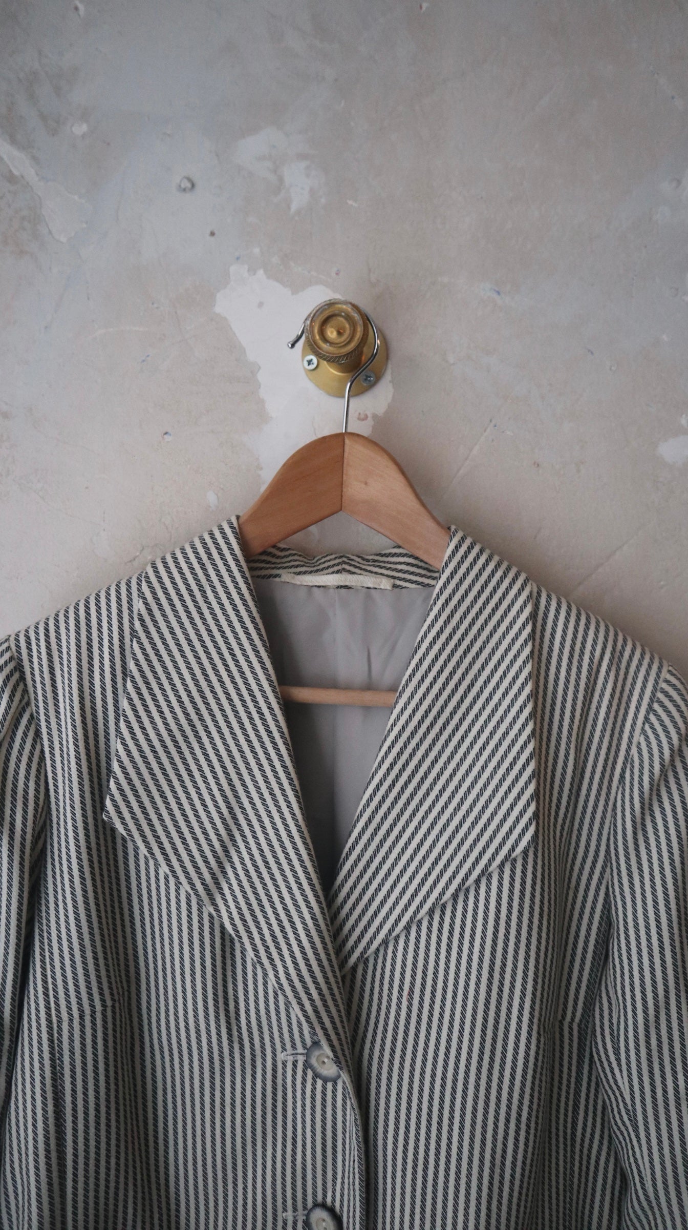 Vintage Striped  Boxy Blazer / M