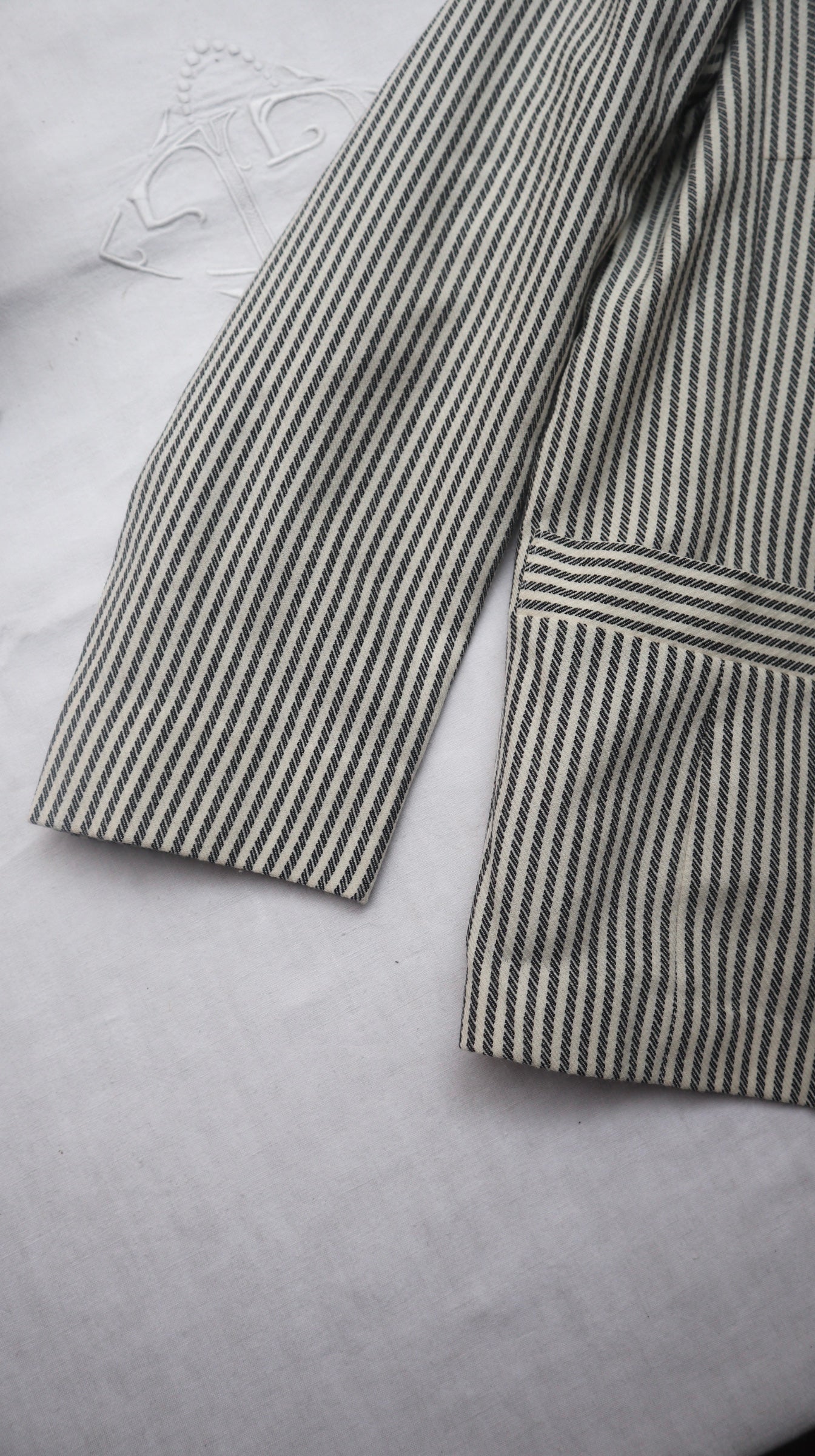 Vintage Striped  Boxy Blazer / M