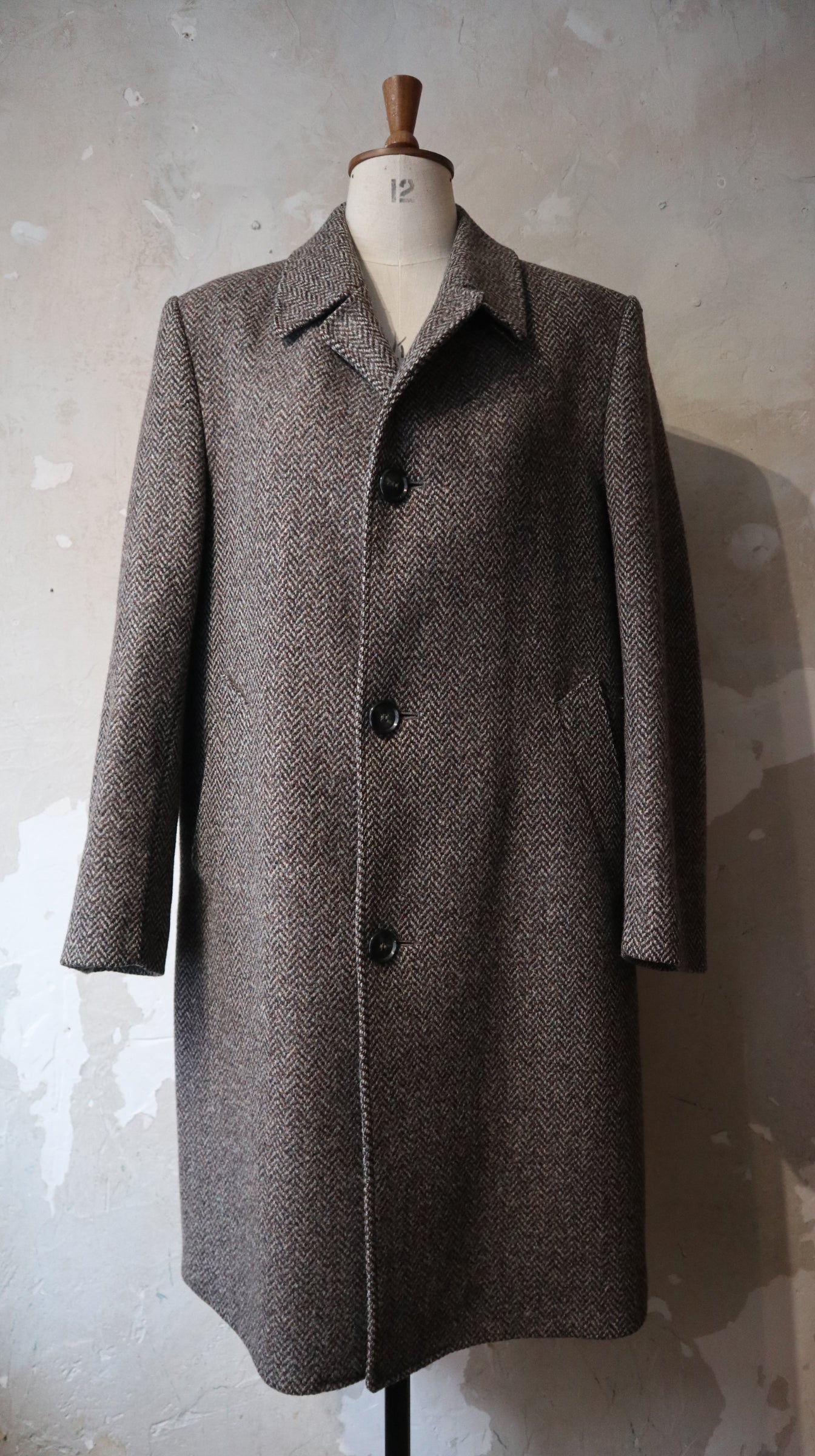 Vintage Tweed Over Coat / M