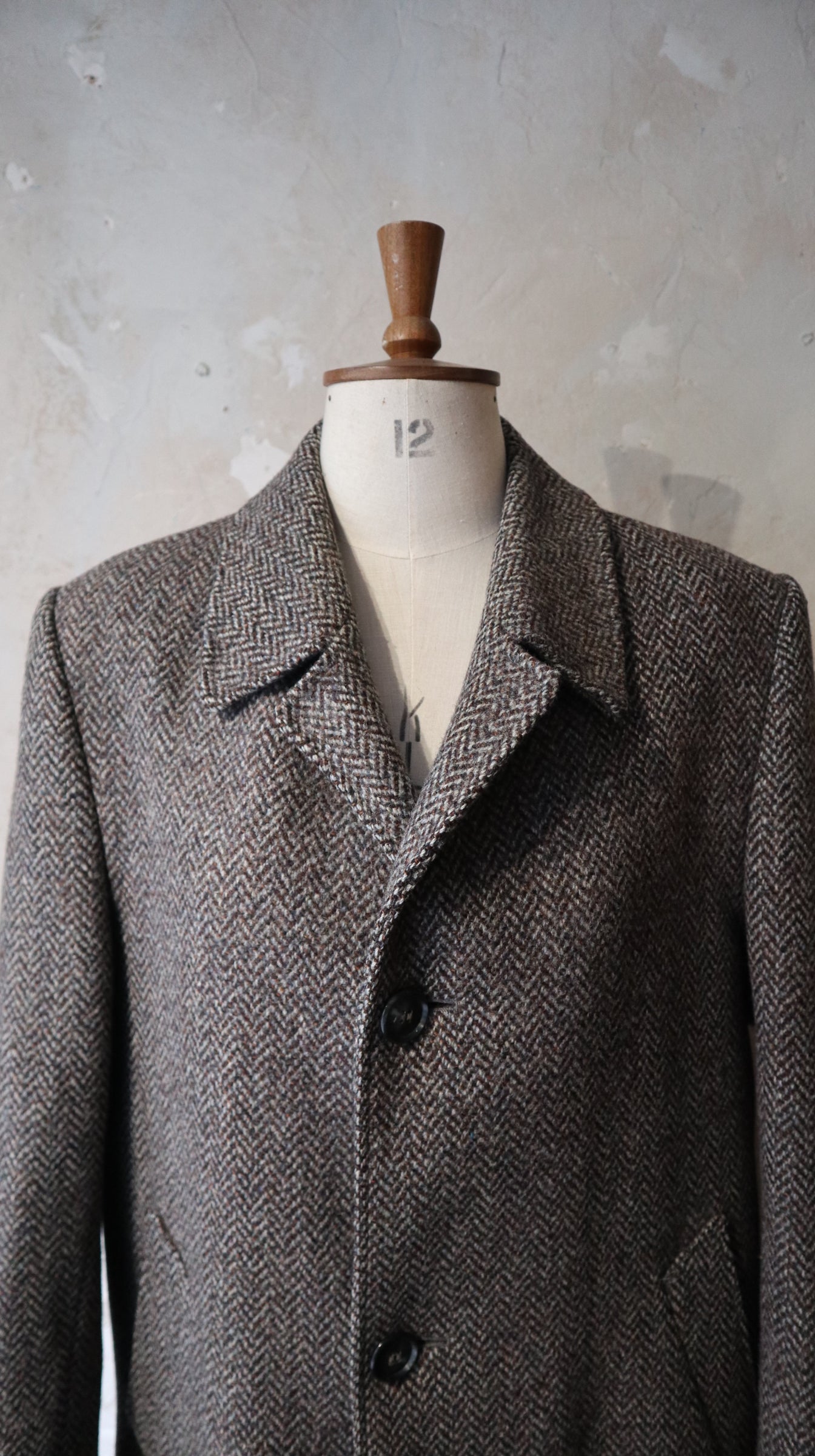 Vintage Tweed Over Coat / M