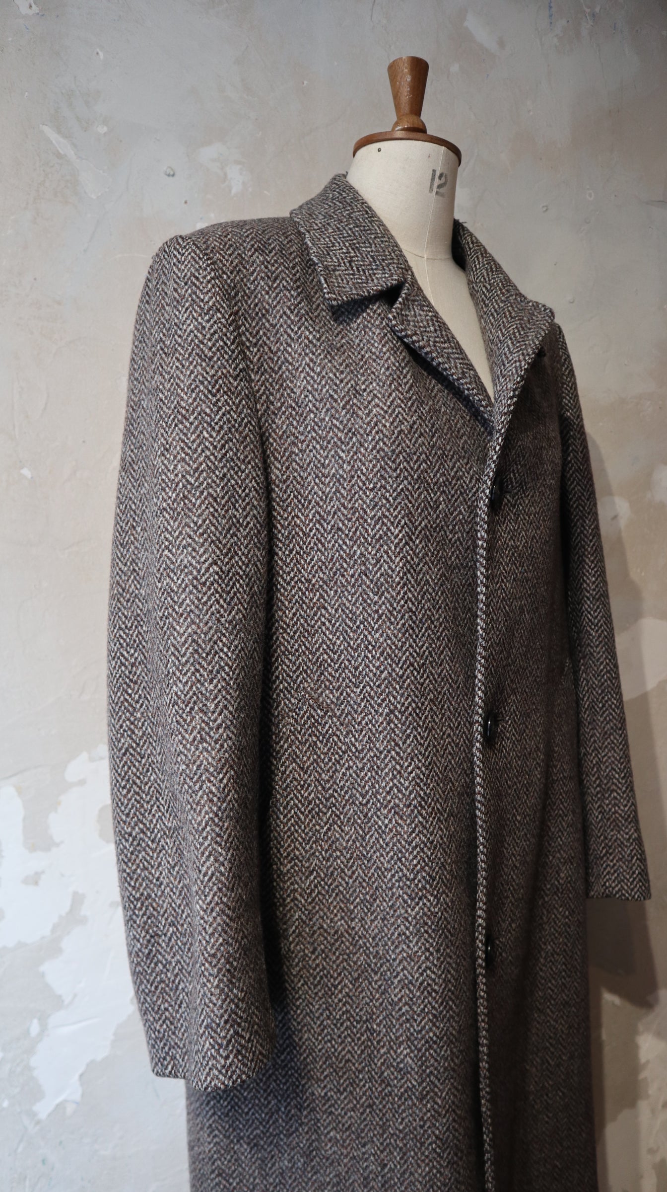 Vintage Tweed Over Coat / M